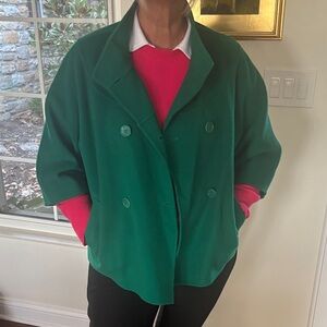 Talbots Green Double-Breasted Pea Coat